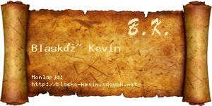 Blaskó Kevin névjegykártya