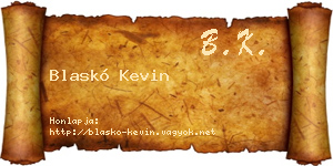Blaskó Kevin névjegykártya